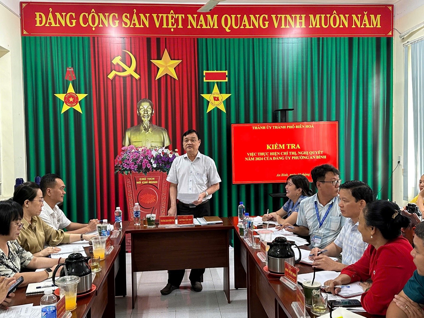 Đoàn kiểm tra Thành ủy Biên Hòa kiểm tra về việc thực hiện nghị quyết, chỉ thị năm 2024 đối với Đảng ủy phường An Bình 
